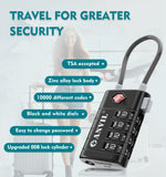 4-Digit TSA Approved Luggage Lock – TSA008 Core with Alert Indicator (Black Pack)