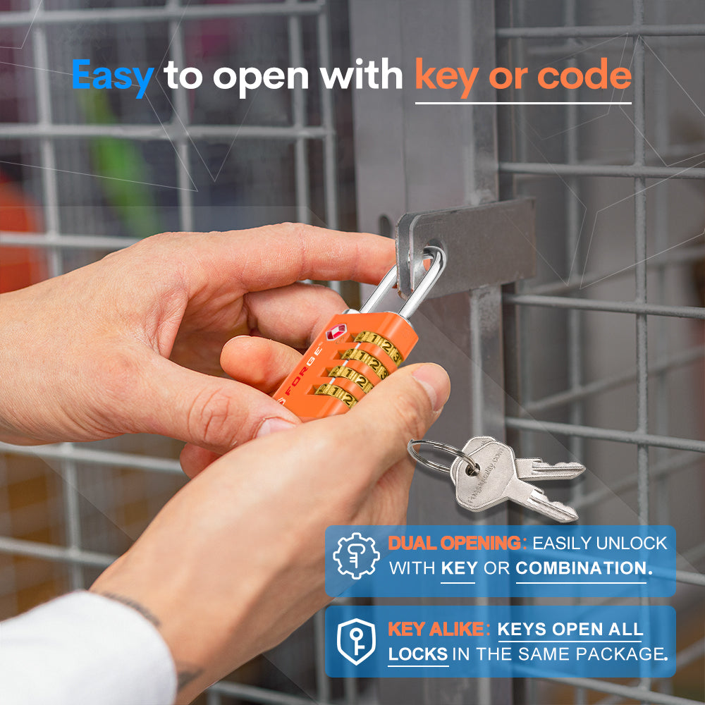 Forge Dual-Access TSA Approved Lock (Guardian series, Orange pack)