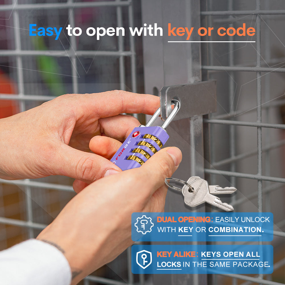 Forge Dual-Access TSA Approved Lock (Guardian series, Purple pack)