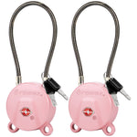 Forge TSA006 Dimple Key Cable Locks (Koala Series, Pink 2 Pack)