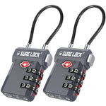 TSA Approved 3-Digit Combination Cable Lock (Grey Pack) - LockSelect 