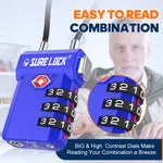 TSA Approved 3-Digit Combination Cable Lock (Blue Pack) - LockSelect 