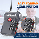 TSA Approved 3-Digit Combination Cable Lock (Grey Pack) - LockSelect 
