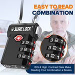 TSA Approved 3-Digit Combination Cable Lock – Extra Long Cable - LockSelect 