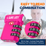 TSA Approved 3-Digit Combination Cable Lock (Rose Red Pack) - LockSelect 