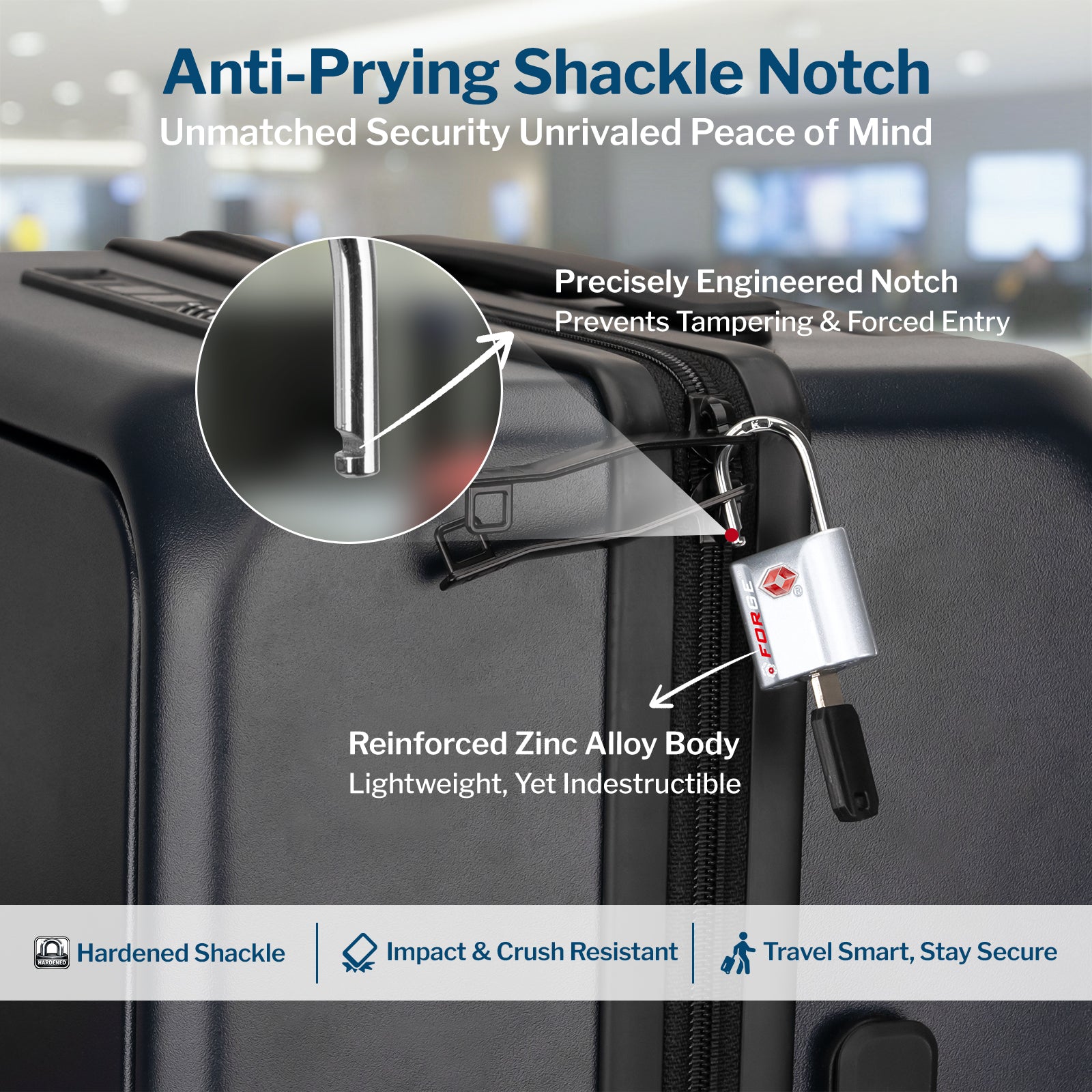 Forge TSA Approved Key Locks for Travel - Compact Alloy (OX Series, Silver Pack)