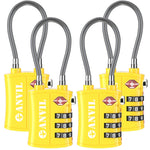 TSA Approved Cable Travel Lock – 3-Digit Combination with Zinc Alloy Body(Yellow Pack) - LockSelect 