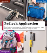 TSA Approved Cable Travel Lock – 3-Digit Combination with Zinc Alloy Body(Grey Pack) - LockSelect 