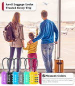 TSA Approved Cable Travel Lock – 3-Digit Combination with Zinc Alloy Body(4 Colors Pack) - LockSelect 