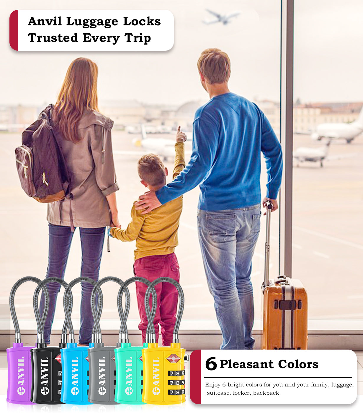 TSA Approved Cable Travel Lock – 3-Digit Combination with Zinc Alloy Body(Grey Pack) - LockSelect 