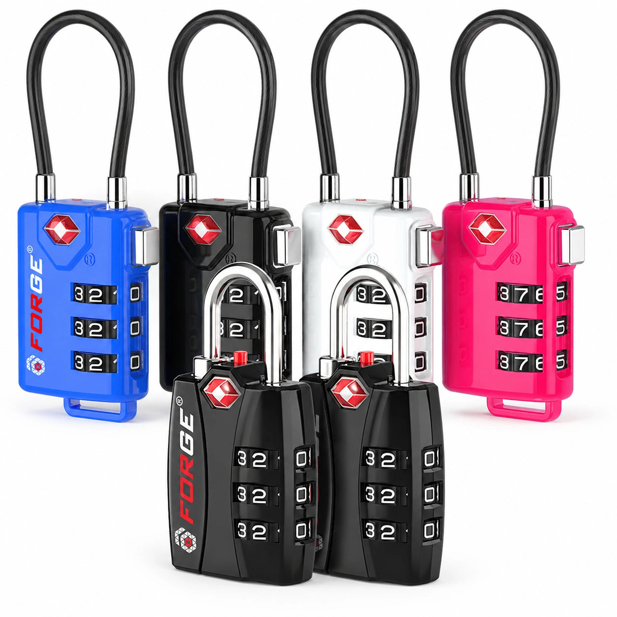 Family Travel Lock Bundle – 6 TSA-Approved Luggage Locks