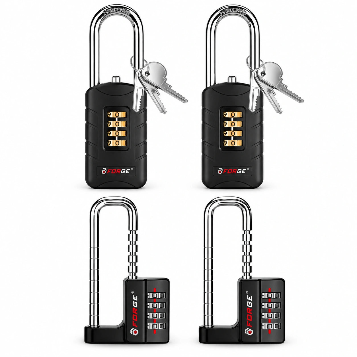 Home & Yard Bundle – 4 Combination Padlocks for Gates & Storage