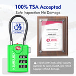 TSA Combination Cable Luggage Lock – Open Alert, Easy-Read Dials (Green Pack) - LockSelect 