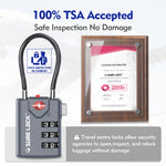 TSA Combination Cable Luggage Lock – Open Alert, Easy-Read Dials (Grey Pack) - LockSelect 