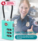 ANVIL High Security TSA008 Combination Travel Lock with Inspection Indicator (Cyan Pack)