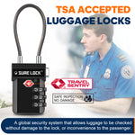 TSA Approved 3-Digit Combination Cable Lock (Black Pack) - LockSelect 