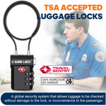 TSA Approved 3-Digit Combination Cable Lock – Extra Long Cable - LockSelect 