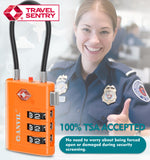 TSA Approved Luggage Lock with Inspection Indicator (Orange Pack)