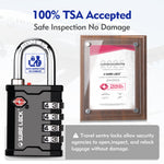 TSA Accepted Heavy Duty Combination Luggage Padlock – Ideal for Gun Cases, Equipment (Black Pack) - LockSelect 