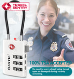 TSA Approved Luggage Lock with Inspection Indicator ( White Pack)