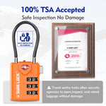 TSA Approved Luggage Lock – Combination Cable Lock with Open Alert (Orange Pack) - LockSelect 