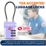 TSA Approved 3-Digit Combination Cable Lock – (Purple Pack) - LockSelect 
