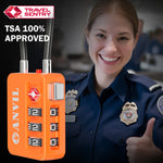 TSA Approved Luggage Lock – High Security TSA008 Combination Travel Lock (2 Pack, Orange)
