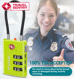TSA Approved Luggage Lock with Inspection Indicator ( Grass Green Pack)