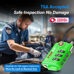 Forge TSA Approved Cable Luggage Lock with Easy-to-Read Dials (Eagle Series, Green Pack)