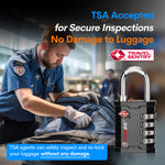 Forge 4-Digit Heavy Duty TSA Approved Lock for Travel & Gym, Black Pack