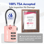 TSA Approved Luggage Lock – Combination Cable Lock with Open Alert & Easy-Read Dials (Pink Pack) - LockSelect 