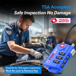 Forge TSA Approved Cable Luggage Lock with Easy-to-Read Dials (Eagle Series, Blue Pack)