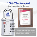 TSA Luggage Padlock – Ideal for Gun Cases, Transport Equipment (Silver Pack) - LockSelect 