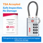 Forge TSA008 4-Digit Luggage Lock with Open Alert (Optimus Series, Silver Pack)