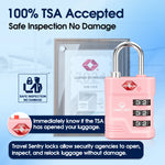 TSA Approved Combination Padlock with Open Alert & Easy-Read Dials (Pink Pack) - LockSelect 