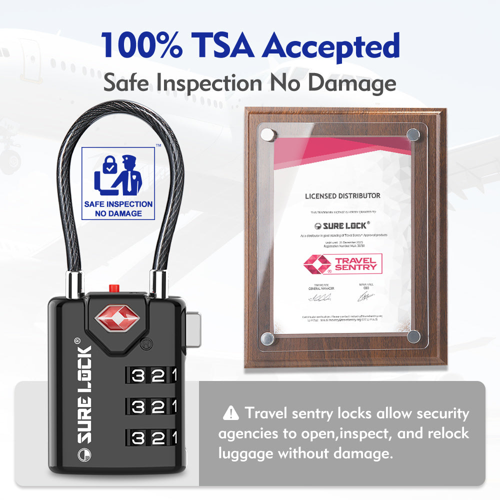 TSA Accepted Combination Luggage Lock – (Black Pack) - LockSelect 