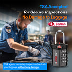 Forge TSA Approved 4-Digit Combination Lock with Open Alert, Black Pack
