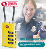 4-Digit TSA Approved Luggage Lock – TSA008 Core with Alert Indicator (Yellow Pack)