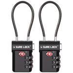 TSA-Approved Cable Luggage Locks - Black