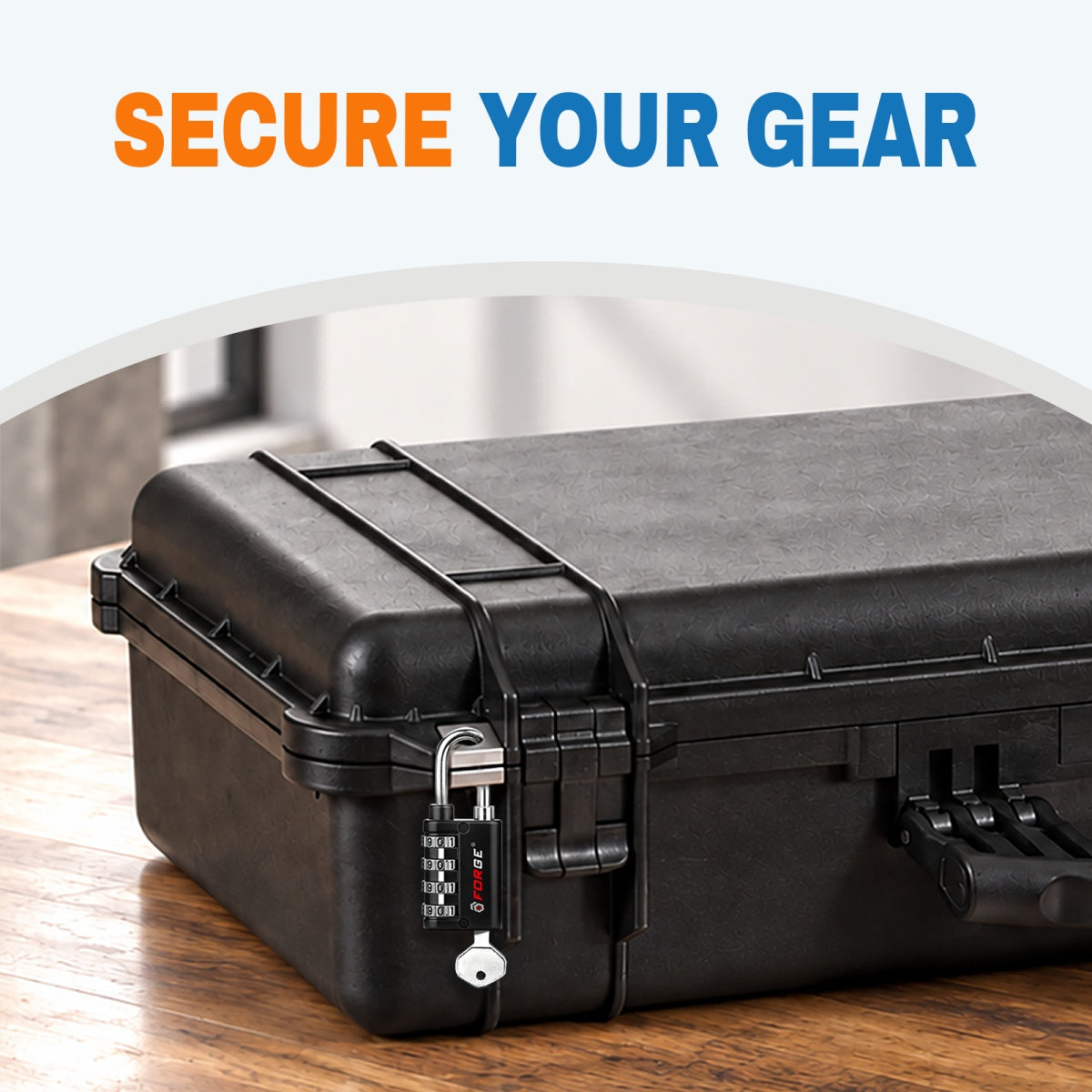 Forge Twin Guard Dual-Access Combination Padlock with Key - Black