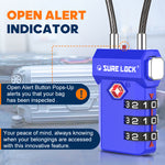 TSA Approved 3-Digit Combination Cable Lock (Blue Pack) - LockSelect 