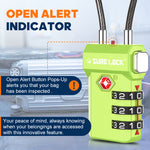 TSA Approved 3-Digit Combination Cable Lock (Green Pack) - LockSelect 
