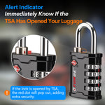 Forge 4-Digit Heavy Duty TSA Approved Lock for Travel & Gym, Black Pack