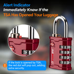 Forge 4-Digit Heavy Duty TSA Approved Lock for Travel & Gym, Red Pack