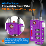 Forge TSA Approved Cable Luggage Lock with Easy-to-Read Dials (Eagle Series, Dark Purple)