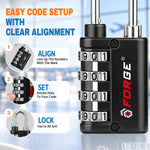 Forge Twin Guard Dual-Access Combination Padlock with Key - Black