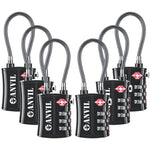 TSA Approved Cable Travel Lock – 3-Digit Combination with Zinc Alloy Body(Black Pack) - LockSelect 
