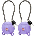Forge TSA006 Dimple Key Cable Locks (Koala Series, Purple 2 Pack)