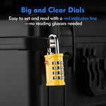 TSA Accepted 4-Digit Heavy Duty Combination Luggage Padlock – All Metal Travel Lock (Yellow Pack) - LockSelect 