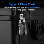 TSA Accepted Heavy Duty Combination Luggage Padlock – Ideal for Gun Cases, Equipment (Black Pack) - LockSelect 